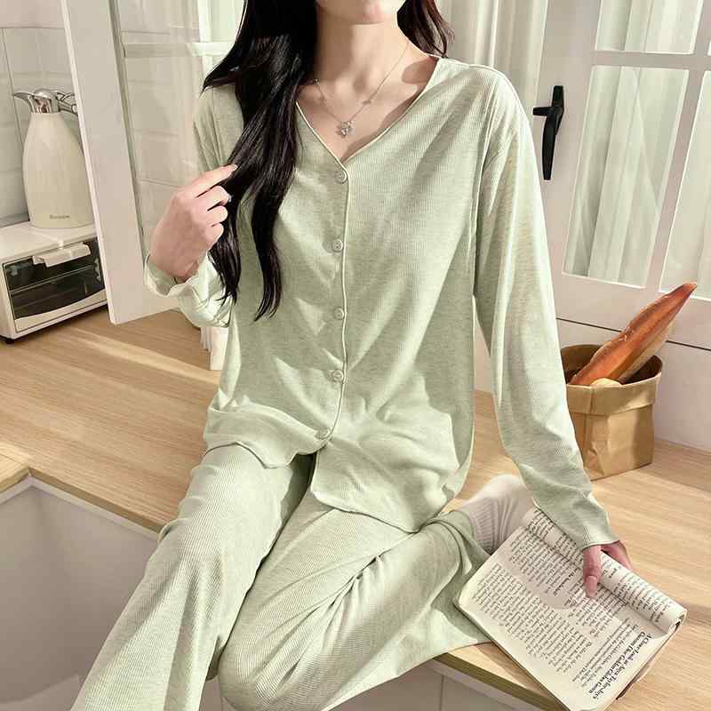 パジャマ レディース マタニティ 授乳服 春夏 モダール 薄手 長袖 長ズボン 上下セット 胸パッド付き ..