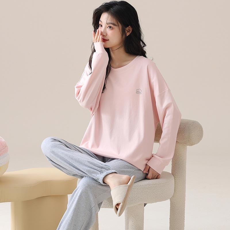 パジャマ レディース 授乳服 長袖 綿 上下セット 厚手 マタニティ 産後 ルームウェア 春秋 冬 シンプル..