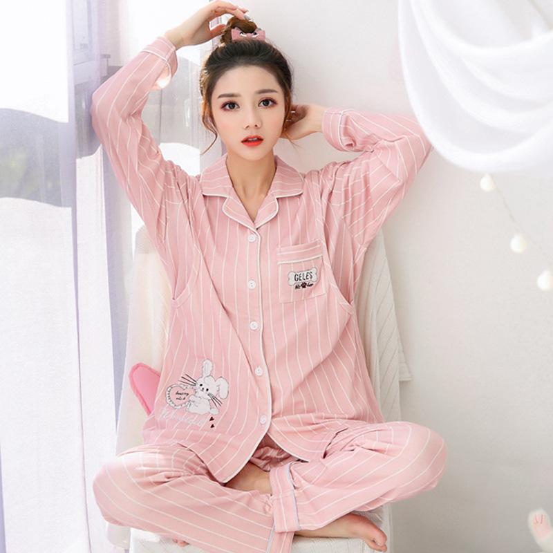 マタニティ パジャマ レディース 授乳服 綿 上下セット 春夏 秋冬 産後 授乳口付き 長袖 長ズボン かわ..