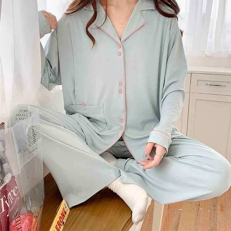 パジャマ レディース 産後 授乳服 modalités 春秋 長袖 長ズボン 前開き modalités90% 部屋着 ルームウ..