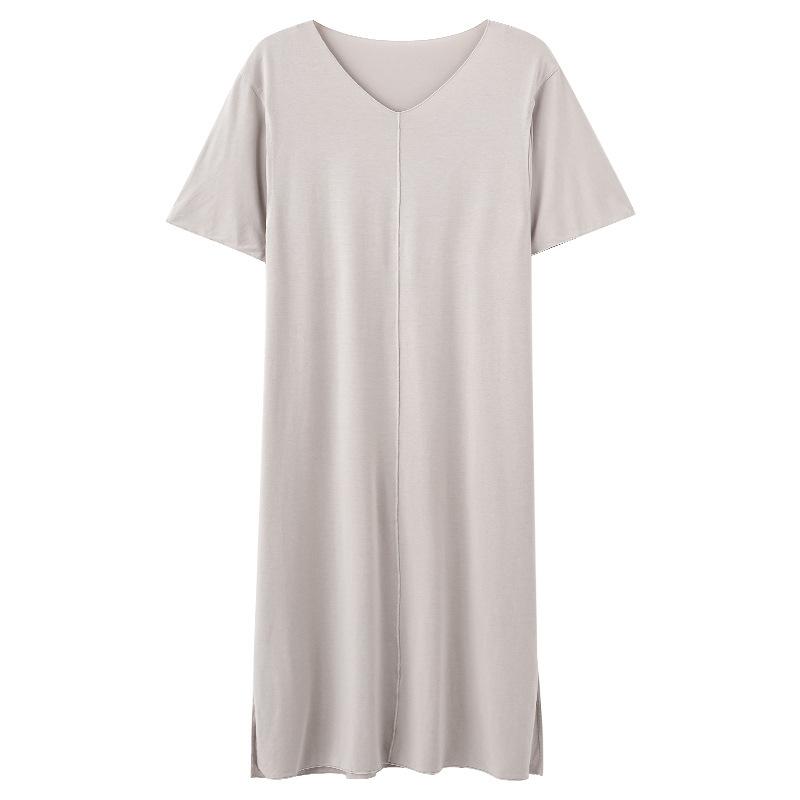 ワンピース レディース マタニティ 授乳服 半袖 膝丈 モダール 粘纤 ラウンドネック ゆったり リラック..