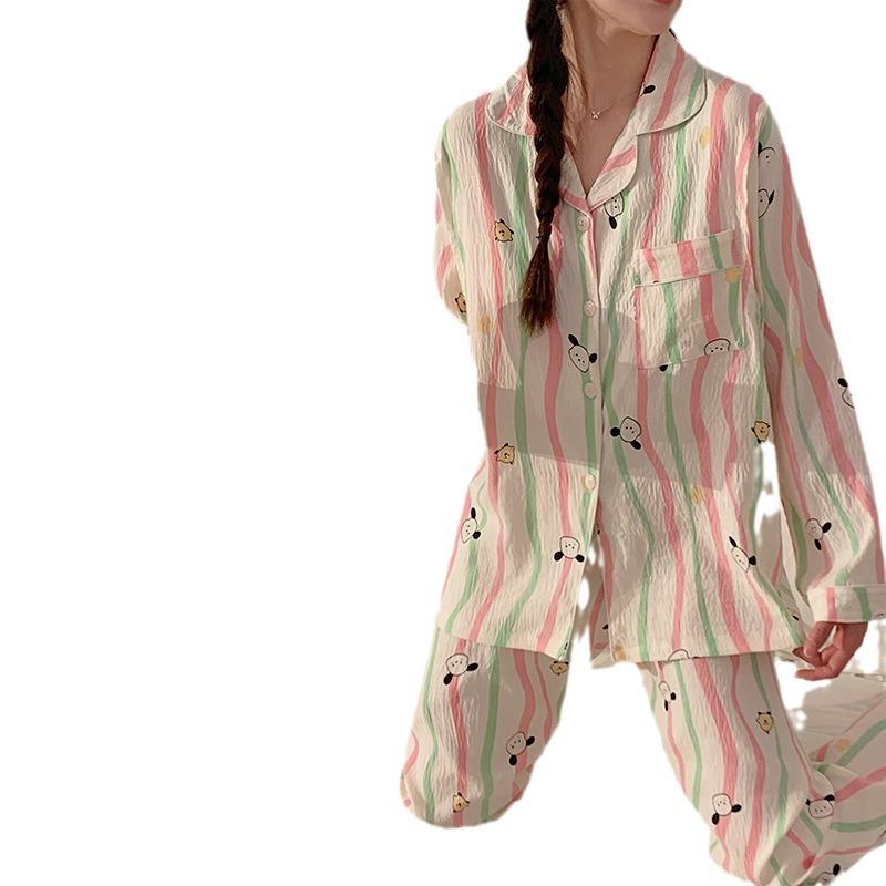 マタニティウェア レディース 授乳服 パッド付き クラウドコットン 産後 パジャマ 春秋 長袖 長ズボン ..