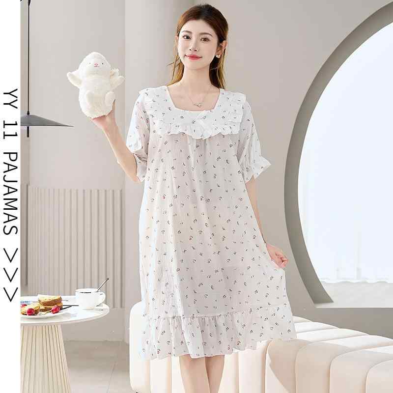 パジャマ レディース 部屋着 ワンピース 半袖 雲朵綿 ゆったり かわいい 夏 春 秋 薄手 ルームウェア ..