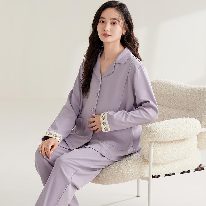 マタニティウェア レディース 授乳服 秋冬 長袖 カーディガン 妊婦 産後 授乳 パジャマ 厚手 部屋着 ポ..