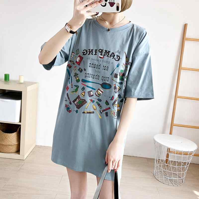 マタニティウェア 授乳服 レディース 産後 Tシャツワンピース 半袖 ミモレ丈 ポリエステル100％ 夏 薄..