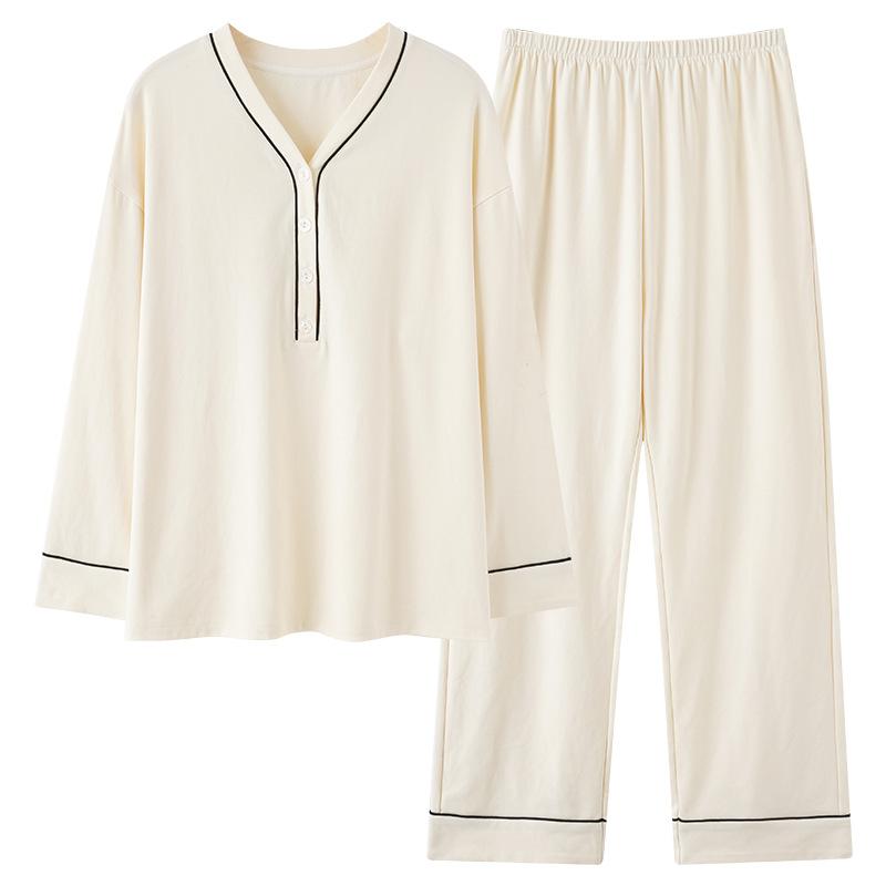 パジャマ レディース マタニティ 長袖 授乳服 春秋冬 ニット コットン 産後 ルームウェア 胸パッド付き..