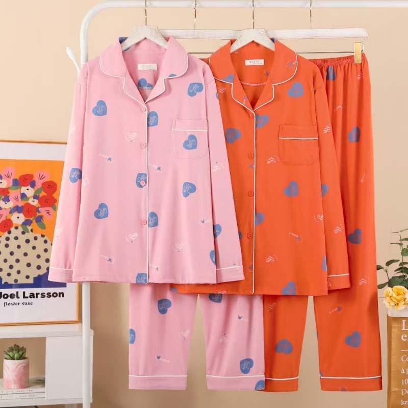 マタニティ レディース 授乳服 前開き 長袖 長ズボン パジャマ 部屋着 ホームウェア 精梳綿 コットン ..