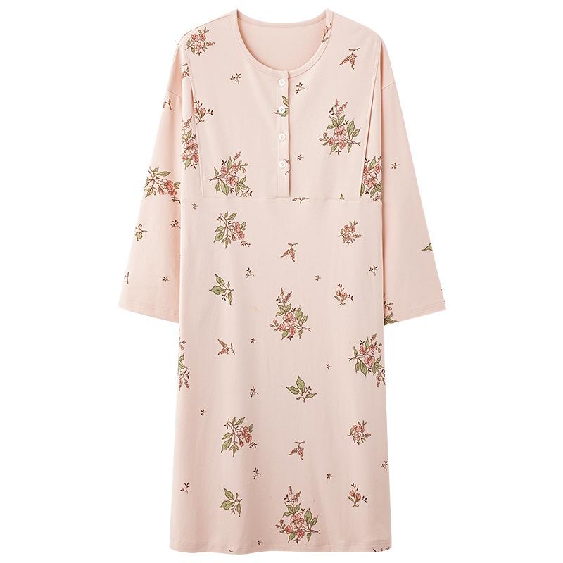 マタニティ ワンピース レディース 春秋 長袖 授乳服 産前 産後 パジャマ ルームウェア 授乳口付き ポ..