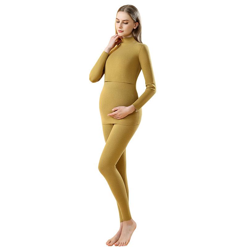 マタニティ レディース 授乳服 秋冬 部屋着 上下セット パジャマ 中高 タートルネック あったか インナ..