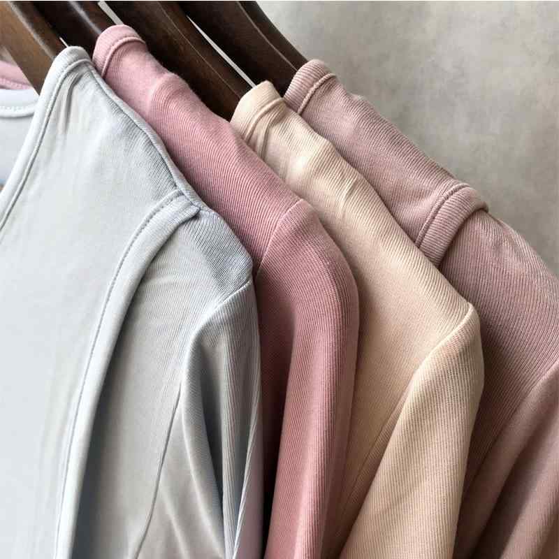 マタニティウェア 授乳服 モダール カットソー 長袖 インナー 産後 パジャマ ルームウェア 春秋冬 ピン..