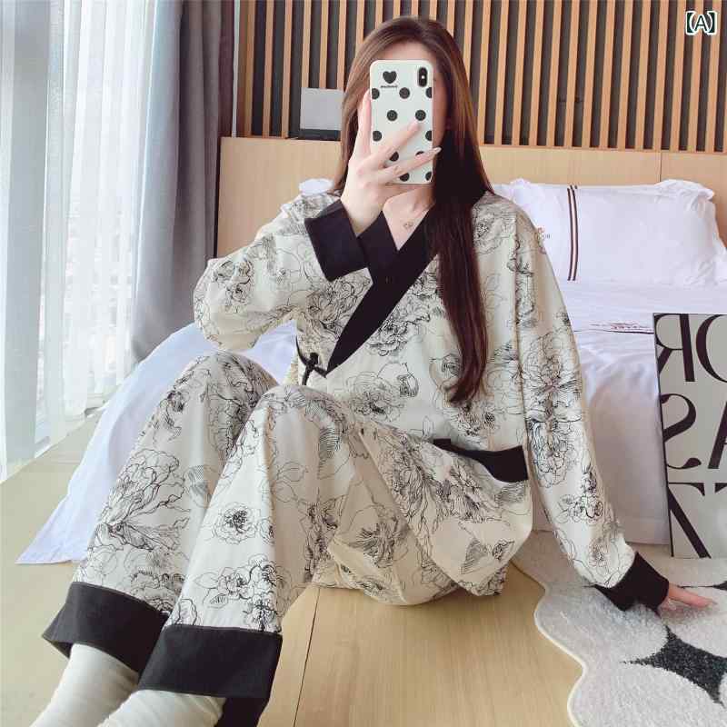 パジャマ レディース マタニティ 授乳服 春夏 産後 コットン 薄手 長袖 長ズボン 上下セット ホームウ..