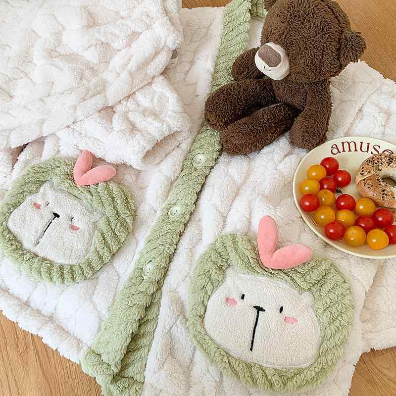 マタニティウェア レディース 産前産後 授乳服 冬 あったか コーラル フリース 厚手 長袖 ルームウェア..