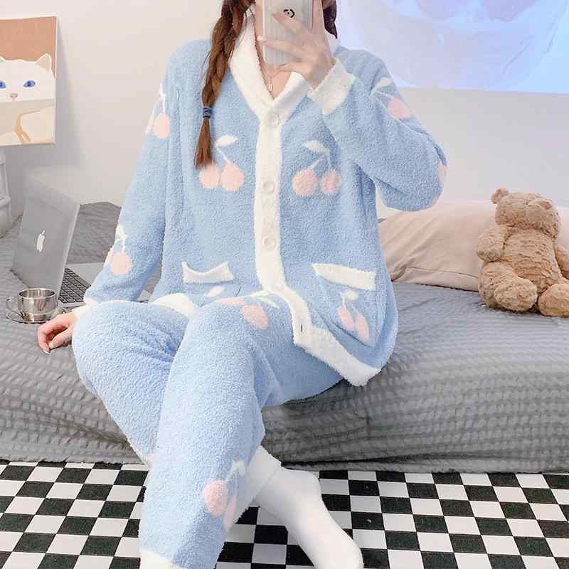 マタニティ パジャマ レディース 授乳服 秋冬 産後 授乳口付き 妊婦服 厚手 あったか フリース 前開き ..