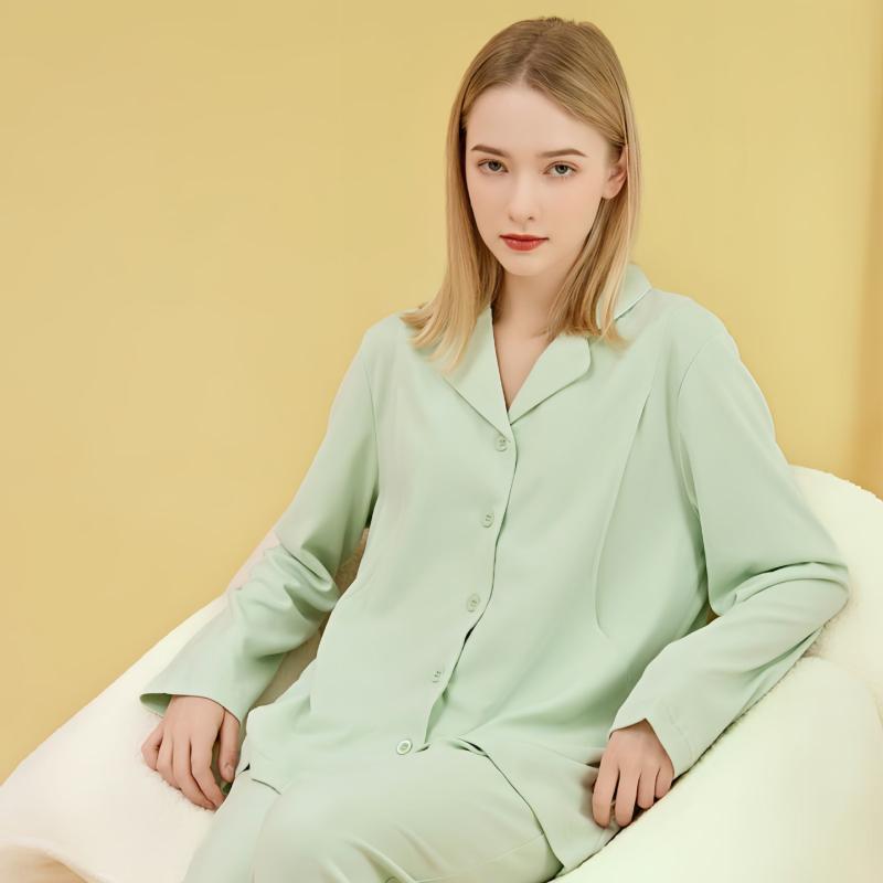 ルームウェア レディース マタニティ 妊婦 産後 授乳服 綿100% 前開き 長袖 長ズボン 上下セット 厚手 薄手 春夏秋冬 授乳口付き 入院着 部屋着 ピンク グリーン パープル M L XL 2XL 3XL