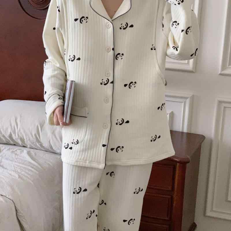 パジャマ レディース 授乳服 マタニティ 長袖 上下セット 春秋 冬 産後 部屋着 ルームウェア 綿100% か..