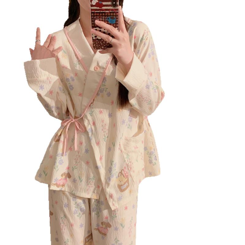 マタニティウェア レディース 授乳服 パジャマ セットアップ 産後 入院着 ポリエステル かわいい 小花..