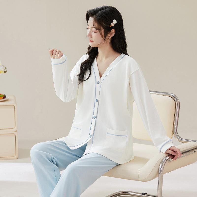 パジャマ レディース マタニティ 長袖 綿100％ 授乳服 春秋 上下セット ルームウェア 産後 入院着 部屋..