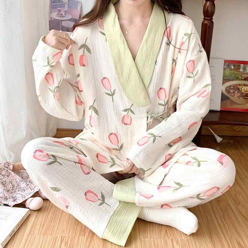 マタニティ パジャマ レディース 秋冬 春 長袖 綿100% 授乳服 上下セット 産後 部屋着 ルームウェア 厚手