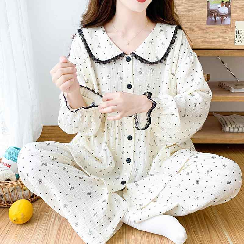 マタニティウェア レディース 授乳服 綿100% 産後 パジャマ 春秋 長袖 ルームウェア 部屋着 セットアッ..