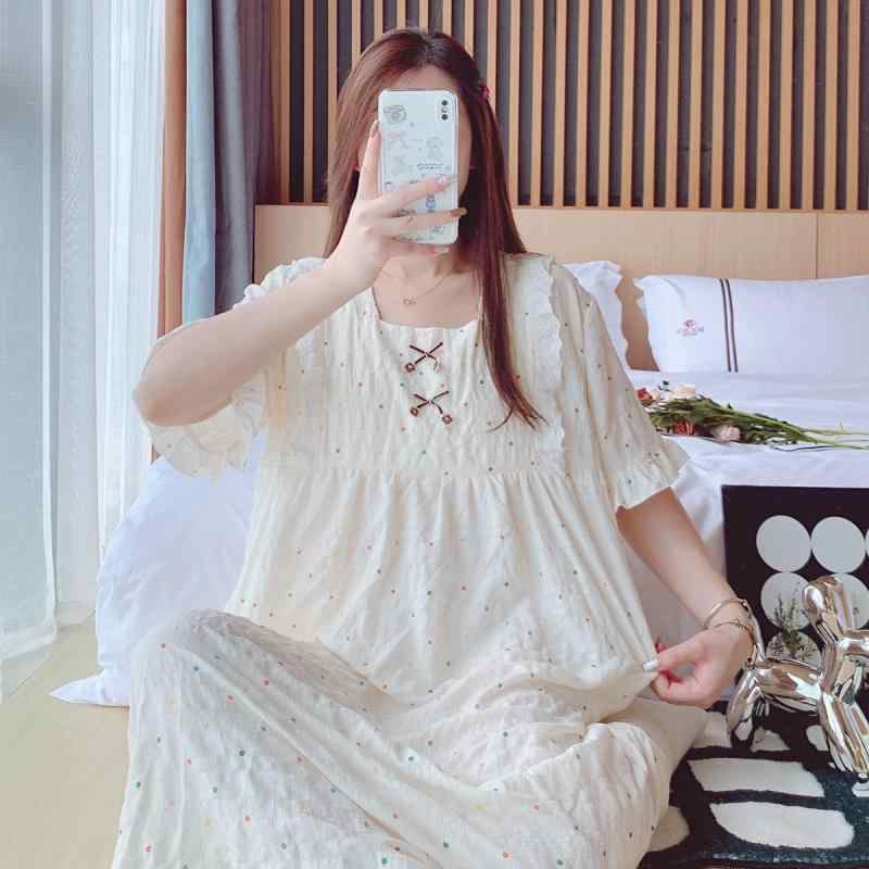 マタニティ ワンピース 春夏 授乳服 産前 産後 パジャマ 部屋着 綿 薄手 長袖 ロング丈 黄色 花柄 緑ド..