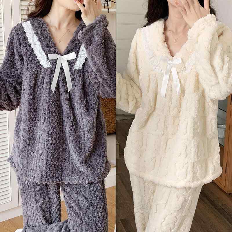 パジャマ レディース マタニティ 秋冬 厚手 フランネル 妊婦 産後 授乳服 長袖 長ズボン あったか 暖か..