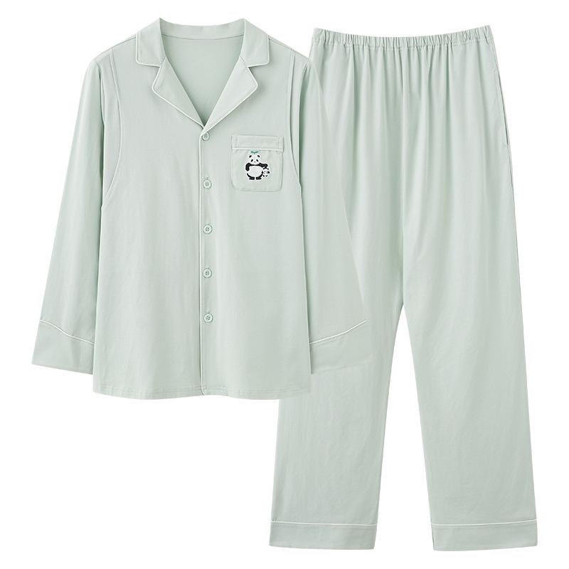 マタニティウェア レディース 授乳服 上下セット 春秋 産後 パジャマ 前開き 長袖 妊婦服 ポリエステル..