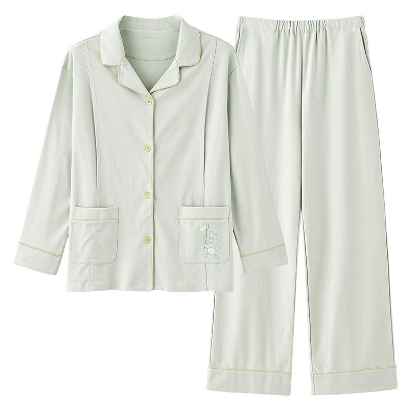 マタニティウェア 授乳服 春秋 産後 上下セット パジャマ 妊婦服 長袖 長ズボン 吸汗 通気性 ポリエス..