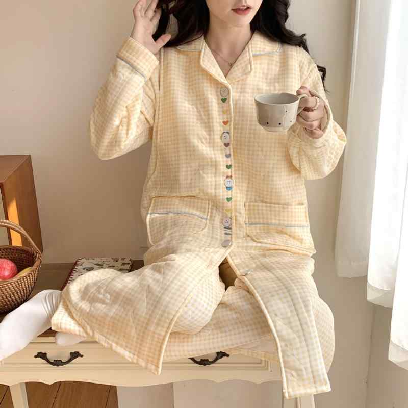 マタニティ パジャマ レディース 産前 産後 ワンピース 綿 前開き 厚手 冬 春 秋 授乳口付き 部屋着 ル..