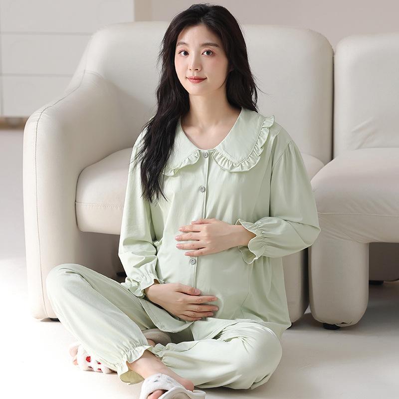 マタニティウェア レディース 産後 授乳服 綿100% 長袖 ルームウェア 春 公主 かわいい