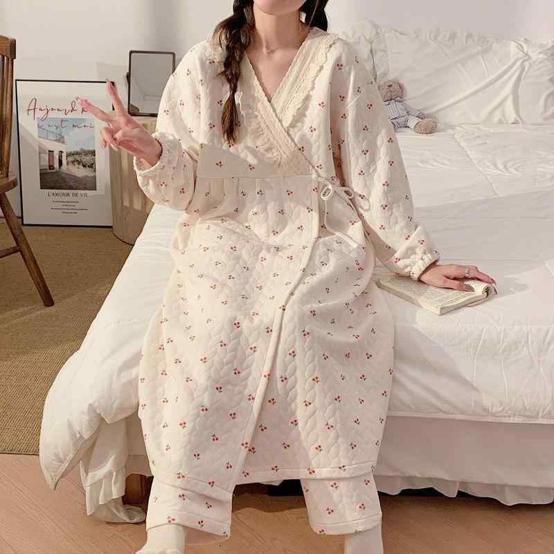 マタニティウェア レディース 妊婦服 授乳服 秋冬 和服風 ワンピース パンツ セットアップ 厚手 あった..