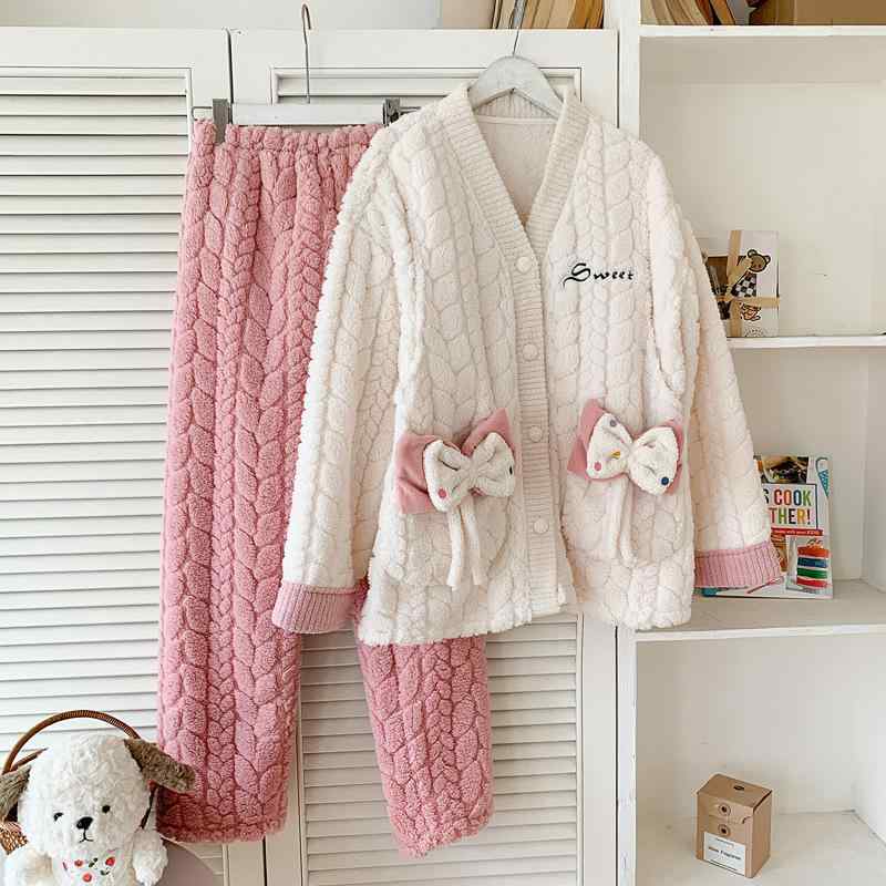 マタニティウェア レディース 授乳服 冬 あったか コーラル フリース 厚手 長袖 パジャマ 上下セット ..