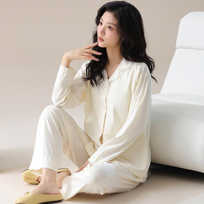 パジャマ レディース マタニティ 授乳服 長袖 春 100% 綿 産後 ホームウェア ルームウェア M L XL 2XL ..