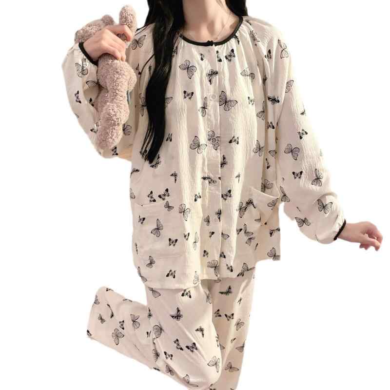 パジャマ レディース マタニティ 授乳服 産後 ルームウェア 上下セット 大判サイズ 締め付けない 長袖 ..