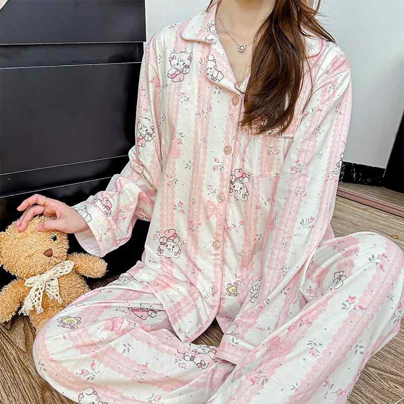 パジャマ レディース 授乳服 春夏秋冬 綿100% 長袖 産後 マタニティ ルームウェア 上下セット 薄手 襟..