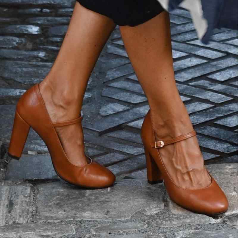 パンプス レディース 春秋 ローヒール ラウンドトゥ チャンキーヒール スエード 婦人靴 かわいい シンプル カジュアル ブラウン 34 35 36 37 38...