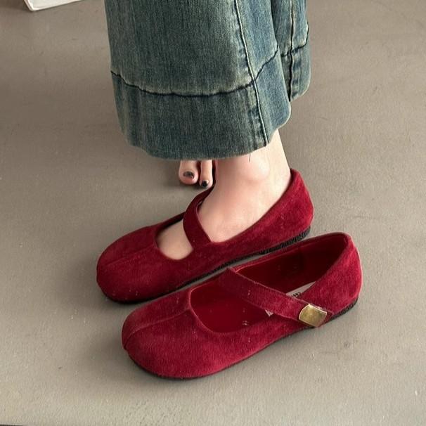 靴 レディース マリージェーンシューズ ローヒール ストラップ ラウンドトゥ チャンキーヒール 婦人靴 ..