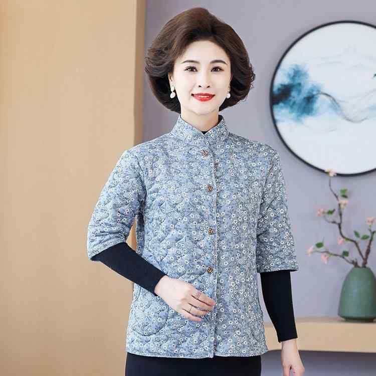 ベスト レディース ミセス ファッション 秋冬 花柄 半袖 チョッキ お母さん シニア 通勤 ポケット付き ..