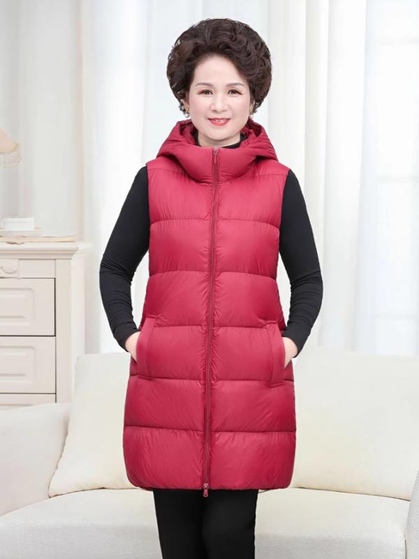 ダウンベスト レディース 中綿ベスト フード付き チョッキ ゆったり 大きいサイズ あったか 暖かい 防..
