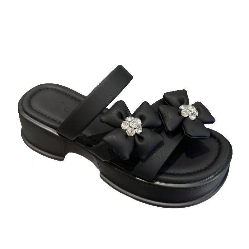 サンダル レディース 厚底 フラットソール 花柄 PVC ビーチ 海 プール 女性用 かわいい 普段使い 婦人靴 白 黒 春夏