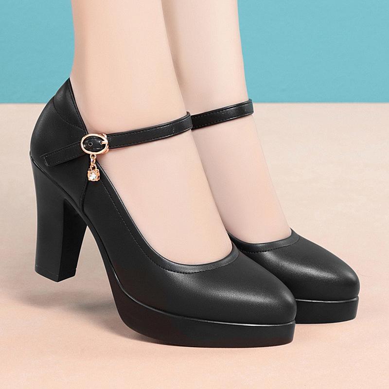 高跟パンプス レディース 大きいサイズ 防水 厚底 スエード調 ポインテッドトゥ 太ヒール 歩きやすい 疲れにくい ストラップ 春秋 パーティー 通勤 結婚式 ...