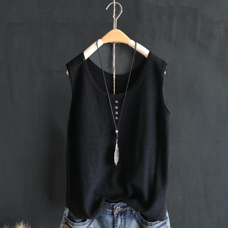 タンクトップ レディース 韓国風 ノースリーブ 薄手 カジュアル 大きいサイズ 体型カバー 着痩せ イン..