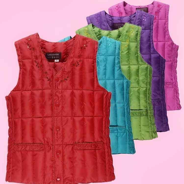 ベスト レディース 秋冬 中高年 女性用 ダウン風ベスト ショート丈 あったか ママ向け ベスト シニア ..