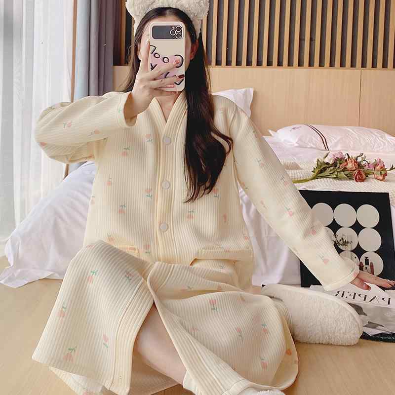 マタニティウェア レディース 授乳服 ワンピース 春秋冬 長袖 ポリエステル 胸パッド付き 大きいサイズ..