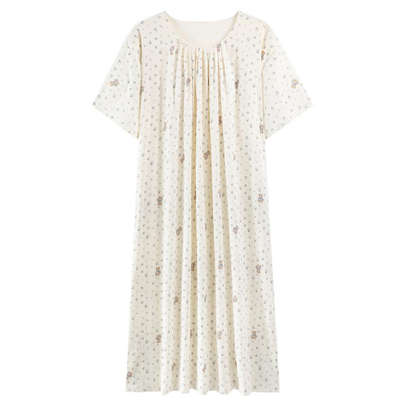 ワンピース レディース 春夏 半袖 ルームウェア 部屋着 薄手 接触冷感 吸湿 通気性 かわいい 涼しい 快..