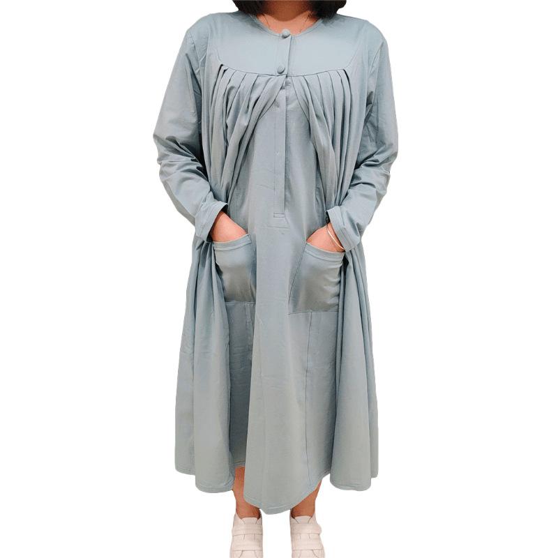 マタニティ パジャマ レディース 産後 授乳口付き ルームウェア 綿100% 長袖 ロング丈 ワンピース 部屋..