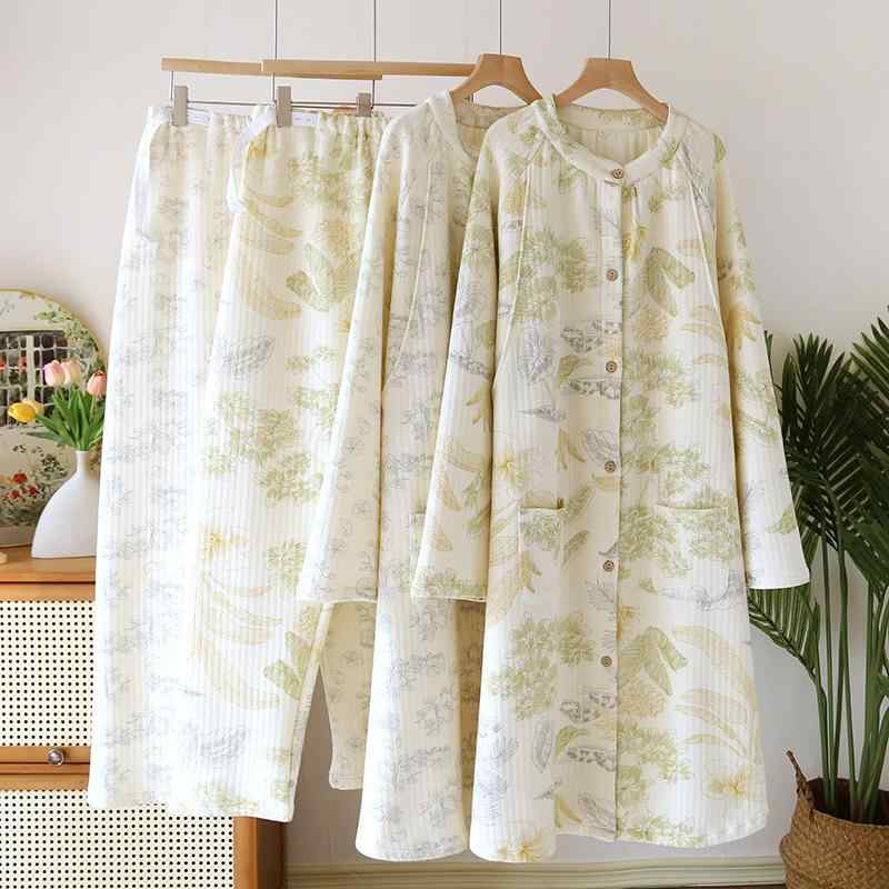 マタニティウェア レディース 産後 授乳 パジャマ 上下セット 綿 ルームウェア 部屋着 厚手 冬 秋 長袖..