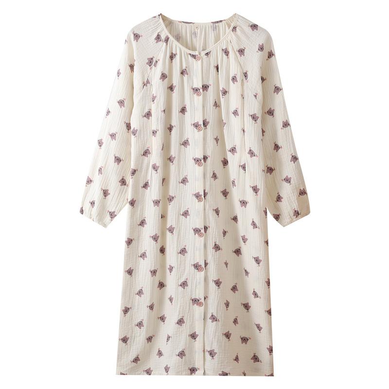 マタニティ パジャマ レディース 春夏 薄手 長袖 授乳服 綿100% ダブルガーゼ 妊婦服 産後 ルームウェ..