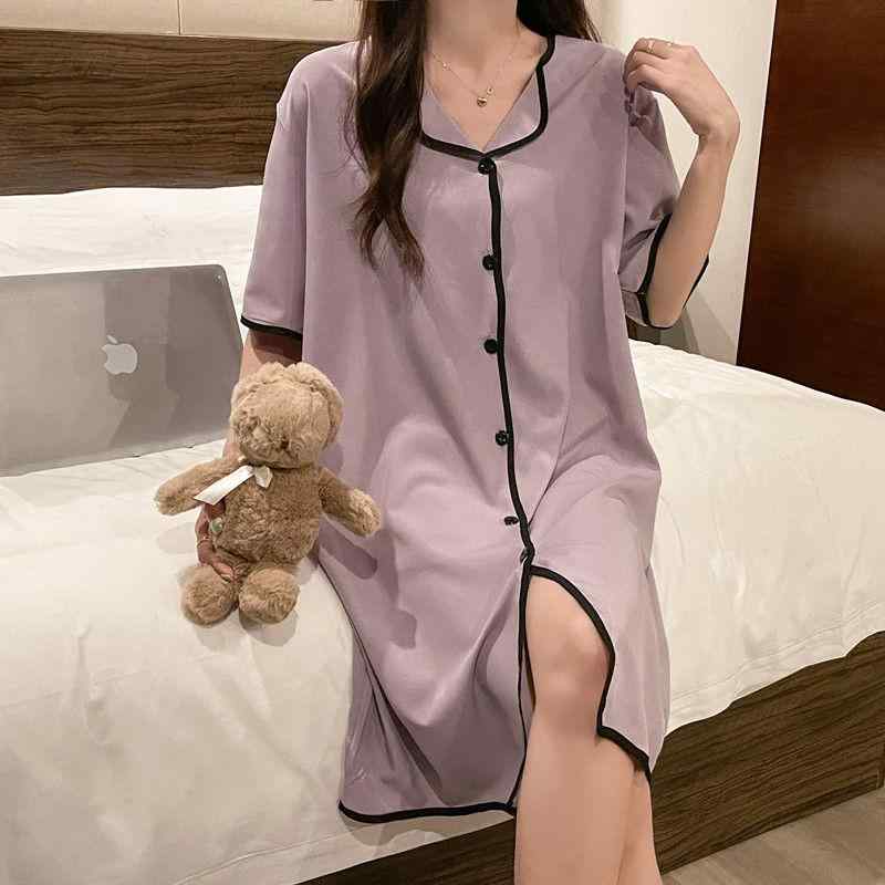 ワンピース レディース 春夏 半袖 接触冷感 薄手 ルームウェア 部屋着 ナイトウェア 寝巻き かわいい ..