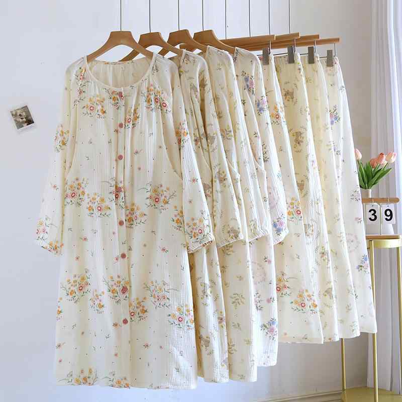 パジャマ レディース 授乳 マタニティ 長袖 綿100% 薄手 春夏秋冬 ラウンドネック 花柄 小熊柄 産後 入..