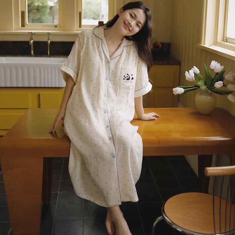 マタニティウェア レディース 妊婦服 純綿 ガーゼ 半袖 ワンピース パッド付き 授乳服 産前 産後 かわ..